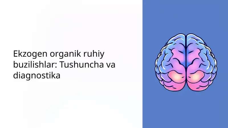 Ekzogen organik ruhiy buzilishlar: Tushuncha va diagnostika 1