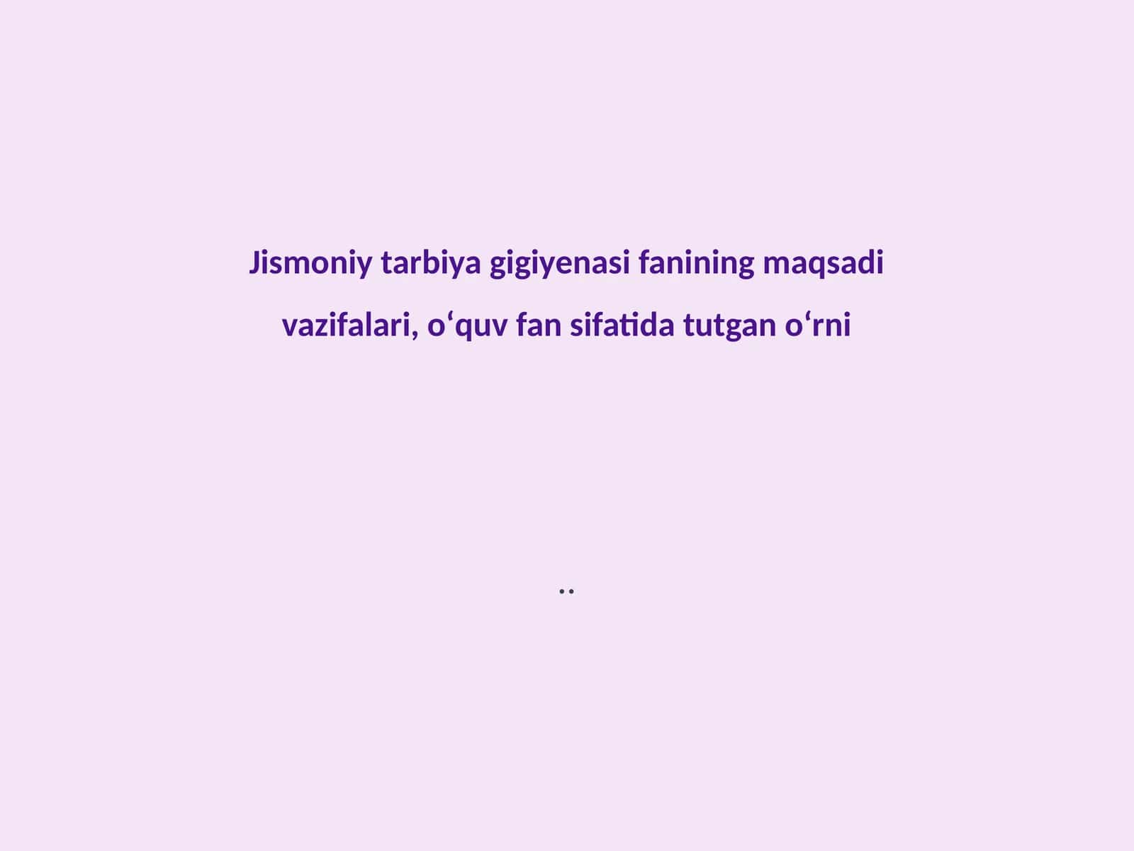 Jismoniy tarbiya gigiyenasi 1