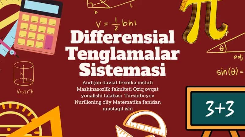 Differensial Tenglamalar Sistemasi 1