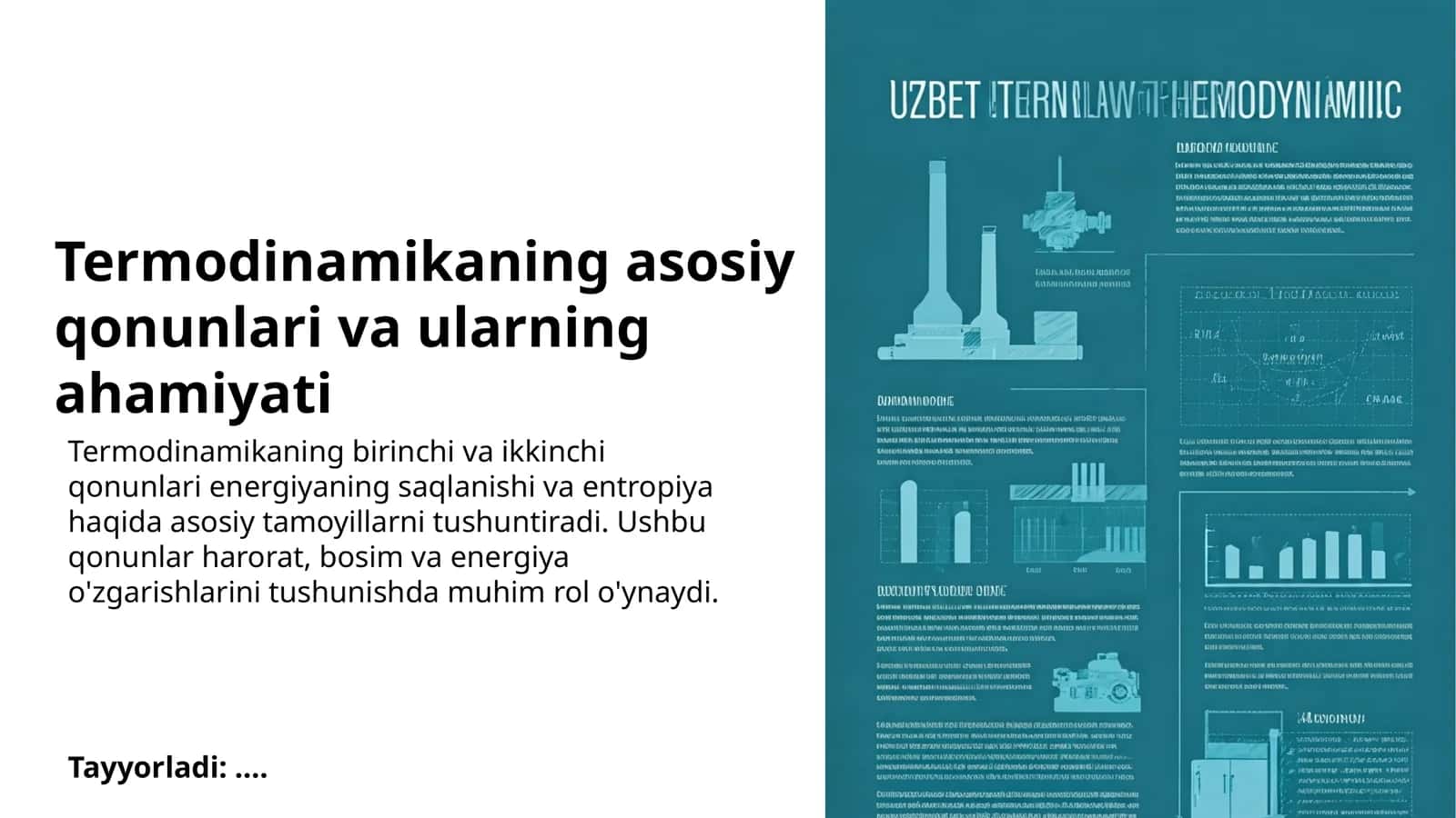 Termodinamikaning asosiy qonunlari va ularning ahamiyati 1