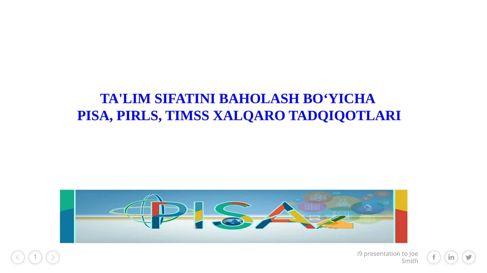 TA'LIM SIFATINI BAHOLASh BO‘YIChA PISA, PIRLS, TIMSS XALQARO TADQIQOTLARI 1