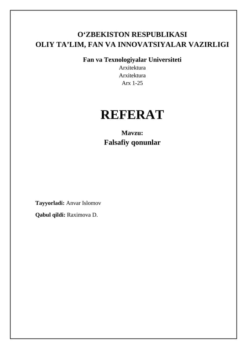 Falsafiy qonunlar 1