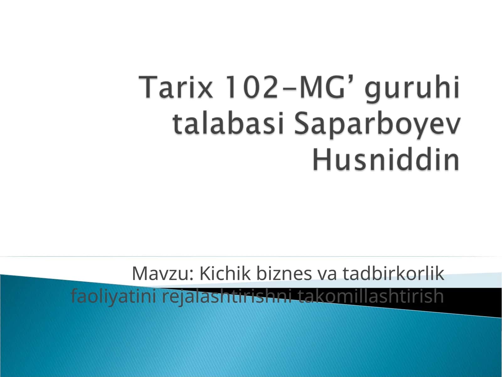 Tadbirkorlikning moxiyati, asosiy tamoyillari 1