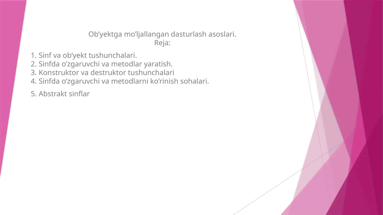 Dasturlash asoslari 1