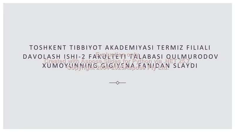 Kiyim- boshlar va oyoq kiyimlari gigiyenasi 1