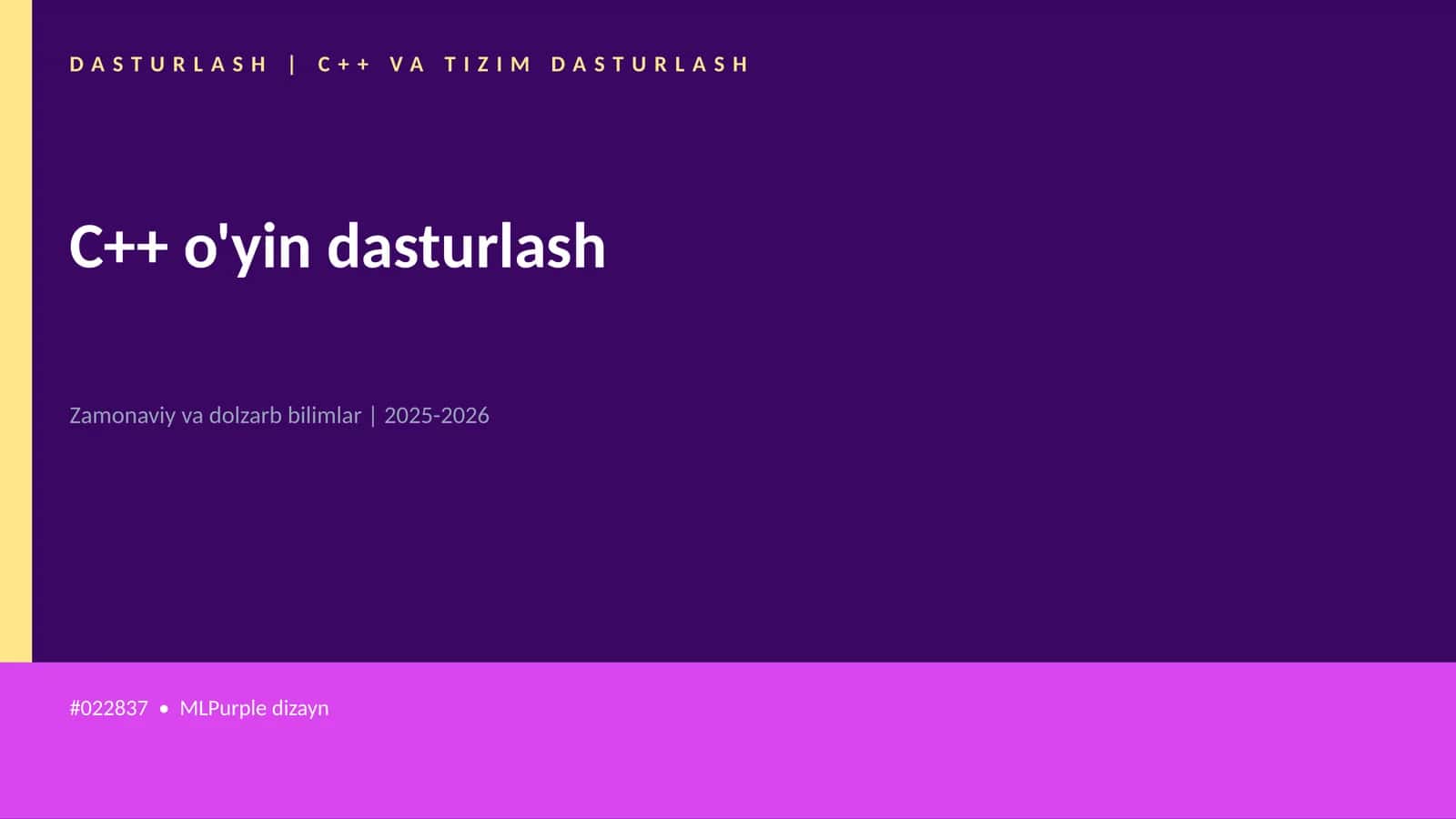 C++ VA TIZIM DASTURLASH 1