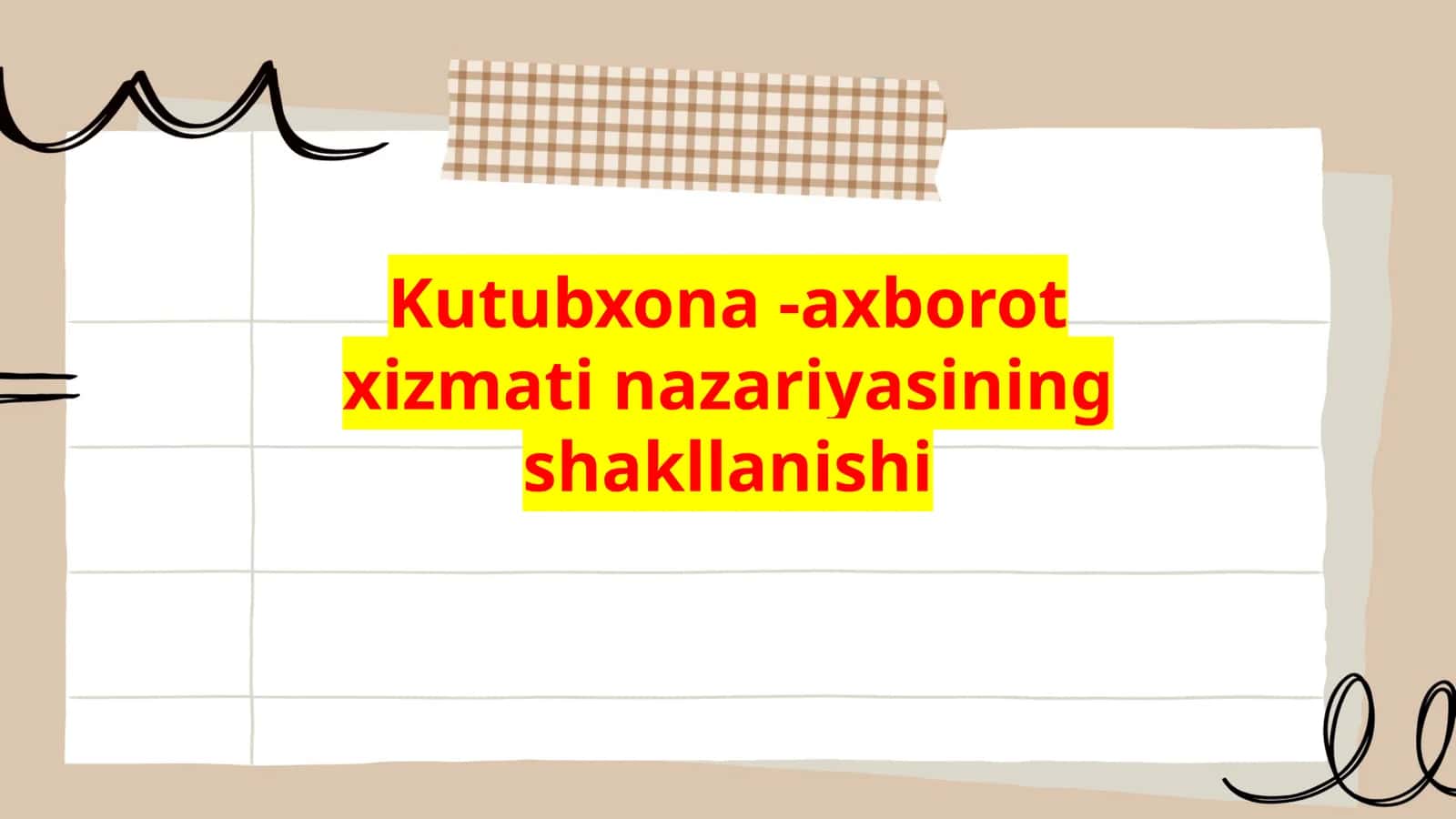 Kutubxona-axborot xizmati nazariyasi 1