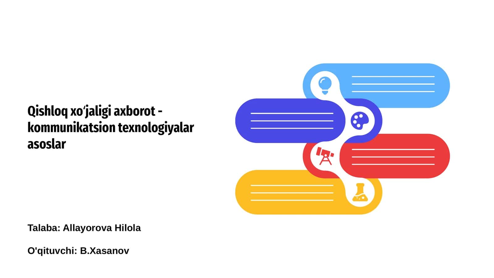 Qishloq xo‘jaligi axborot - kommunikatsion texnologiyalar asoslar 1