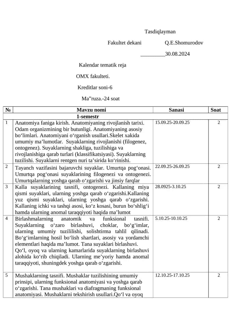 Kalendar tematik reja 1