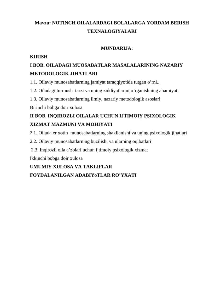 INQIROZLI OILALAR UCHUN IJTIMOIY PSIXOLOGIK XIZMAT MAZMUNI VA MOHIYATI 1