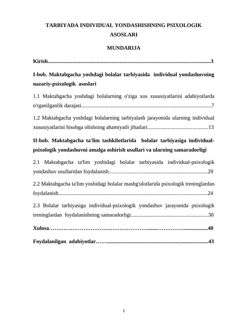 TARBIYADA INDIVIDUAL YONDASHISHNING PSIXOLOGIK ASOSLARI 1