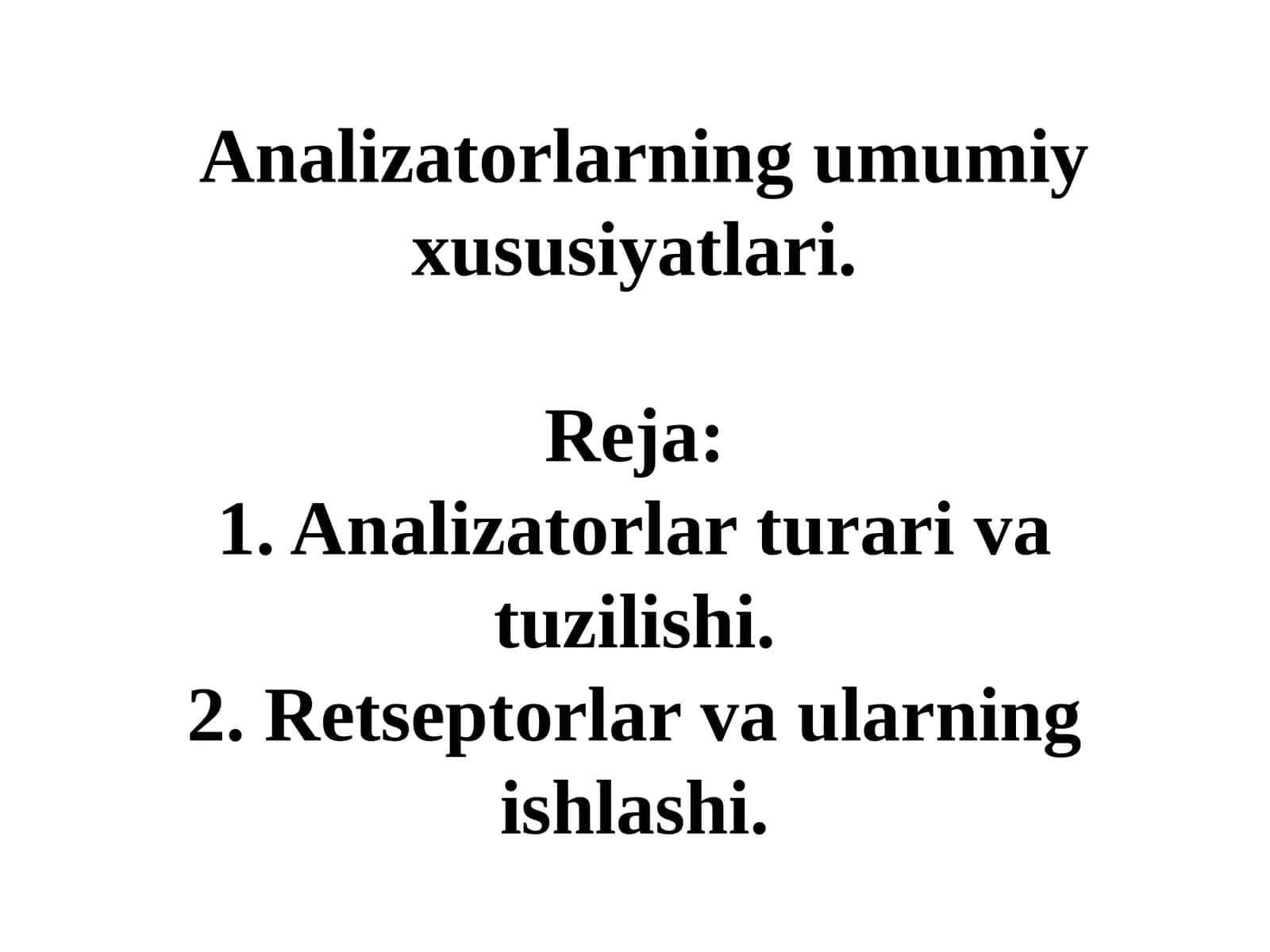 Analizatorlarning umumiy xususiyatlari 1