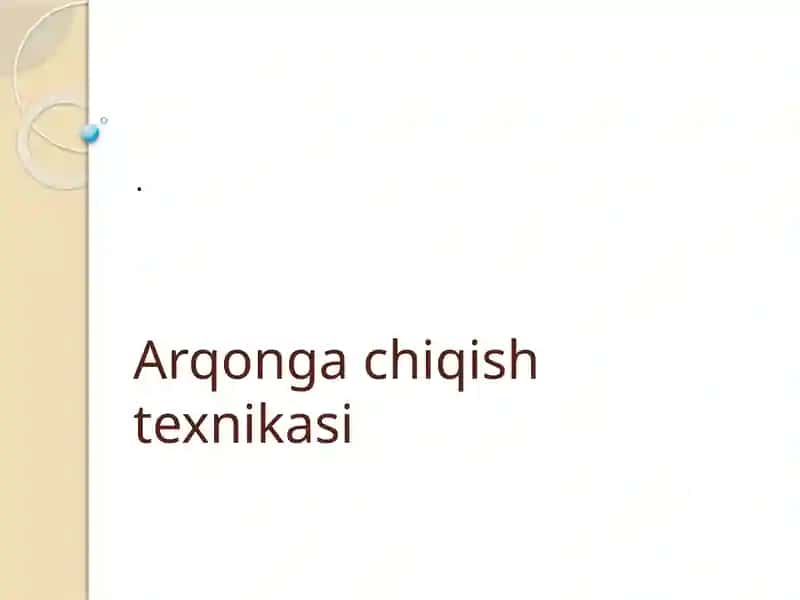 Arqonga chiqish texnikasi