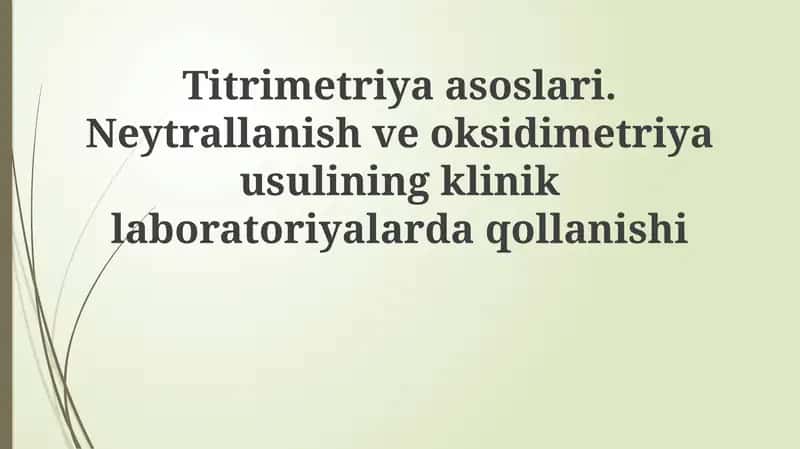 Titrimetriya asoslari 1