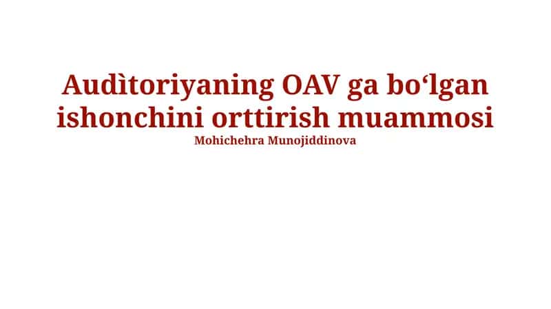 Ishonch inqirozi: Sabablari va oqibatlari 1
