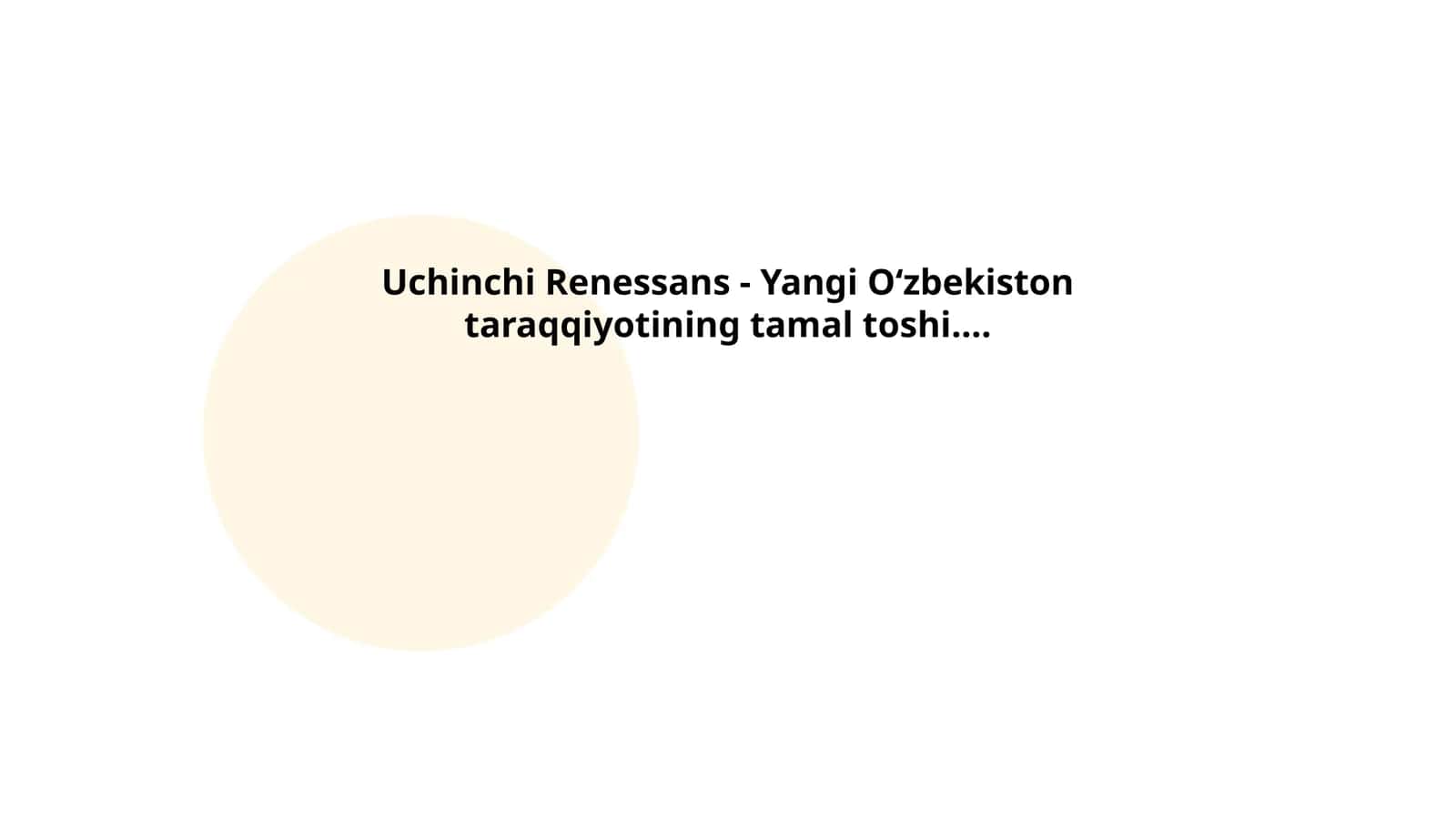 Uchinchi Renessans - Yangi Oʻzbekiston taraqqiyotining tamal toshi 1