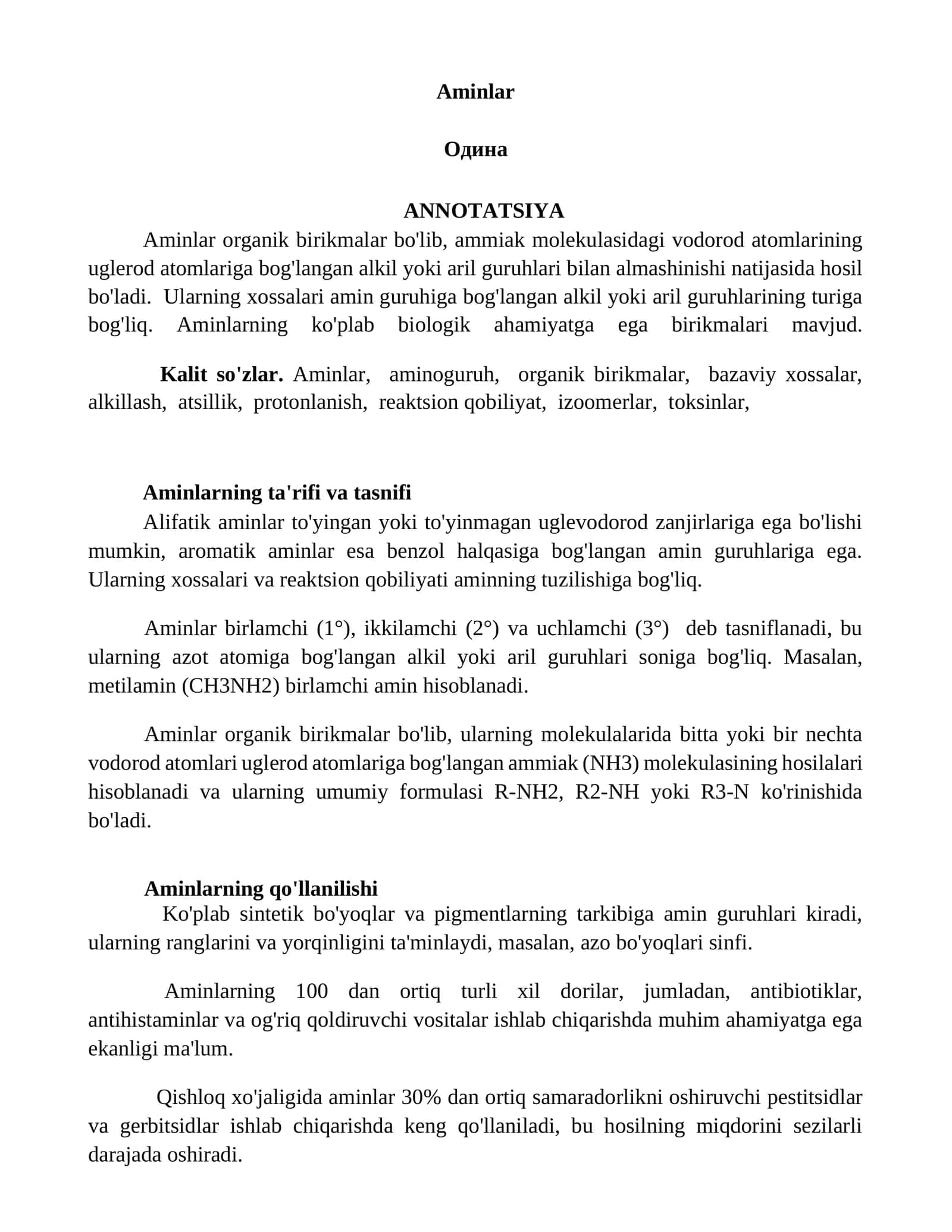 Aminlar 1