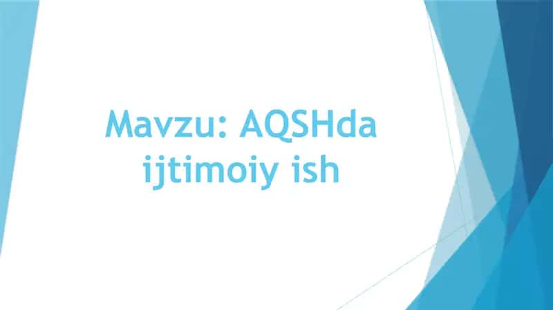 AQSHda ijtimoiy ish 1