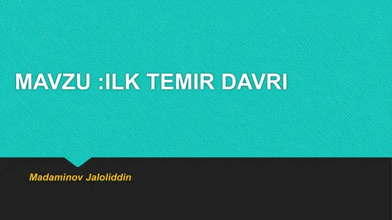 Temir davri 1