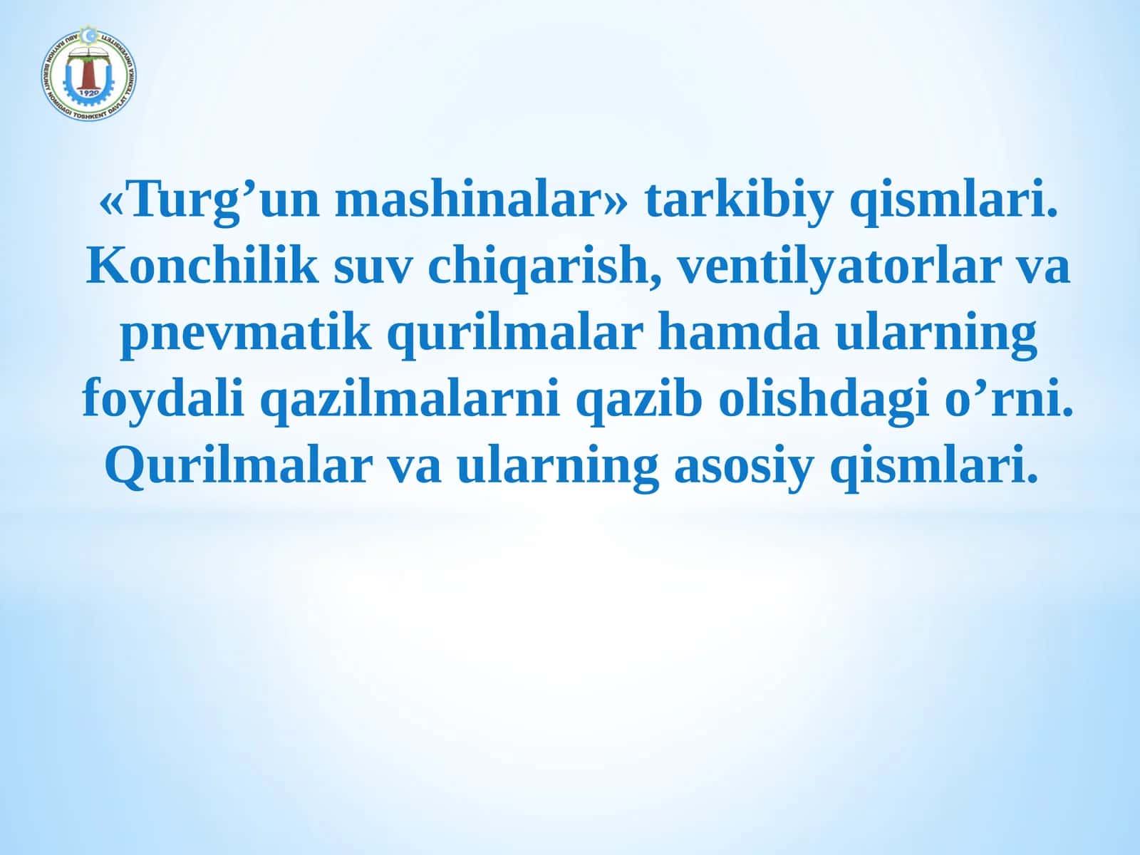 «Turg’un mashinalar» tarkibiy qismlari 1