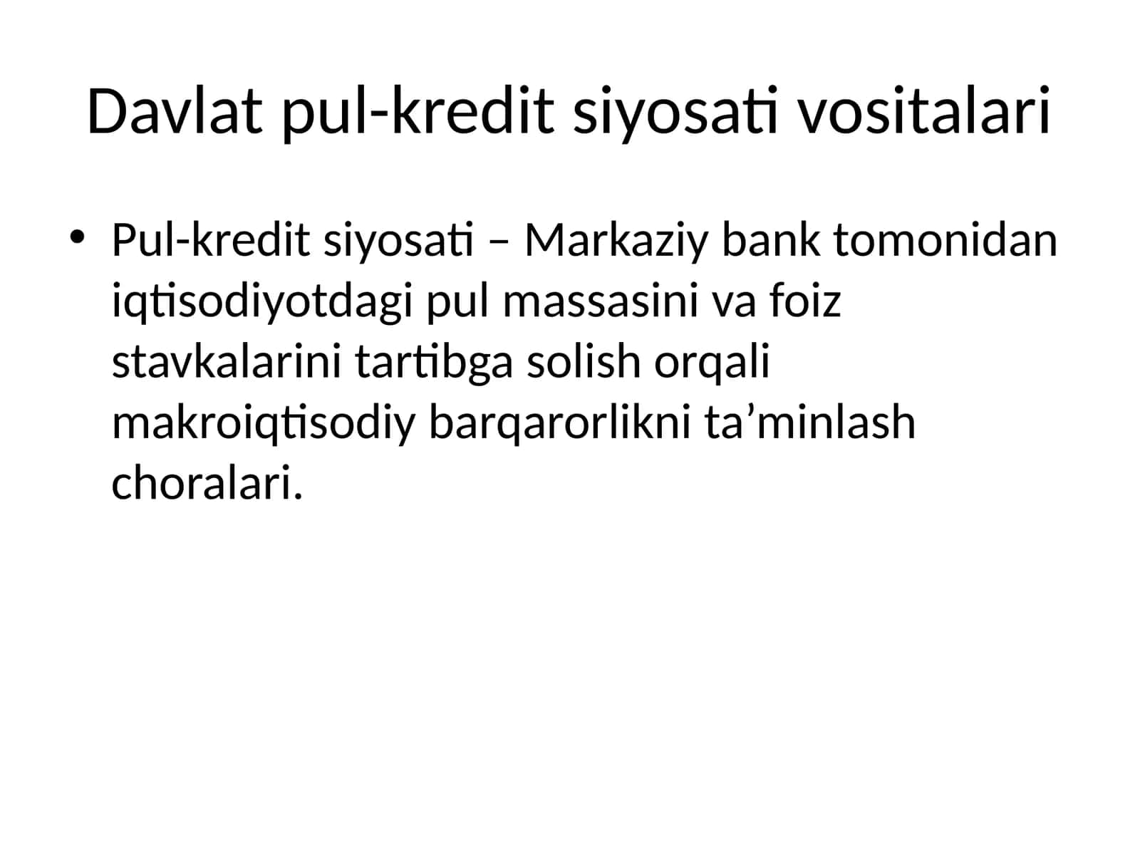 Davlat pul-kredit siyosati vositalari 1
