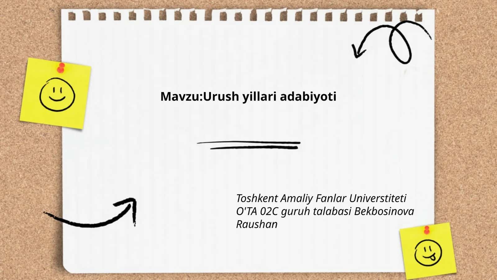 Urush yillari adabiyoti 1