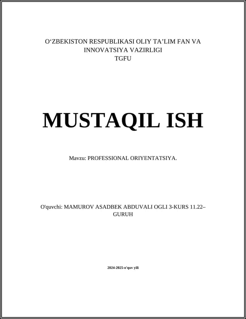 PROFESSIONAL ORIYENTATSIYA 1
