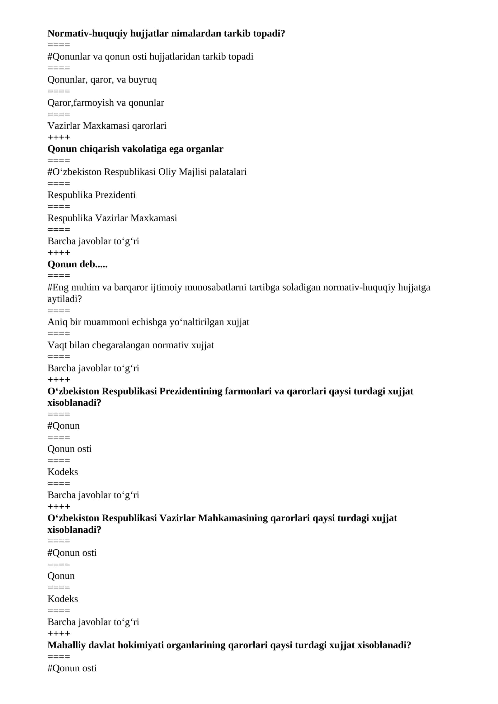ARXITEKTURA ISHLARIDA MA'MURIY BOSHQARUV FANIDAN TEST SAVOL VA JAVOBI 1