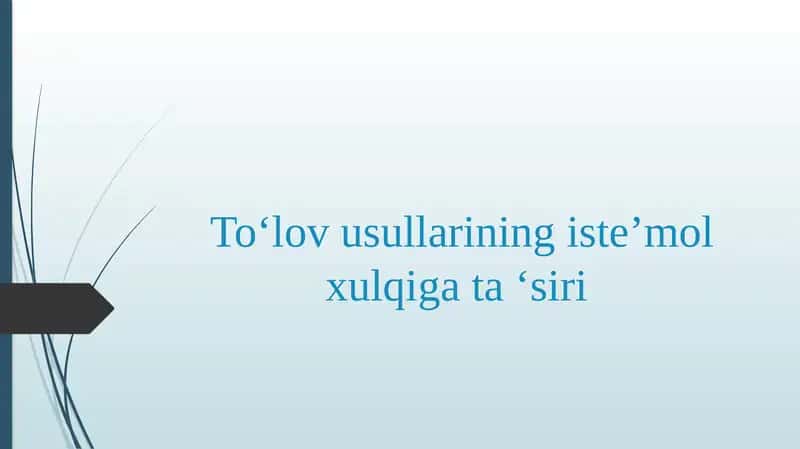 To‘lov usullarining iste’mol xulqiga ta ‘siri 1