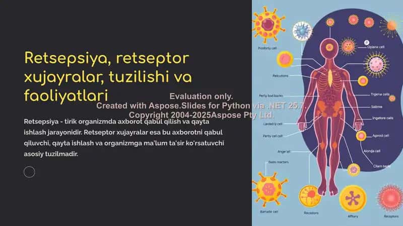 Retsepsiya, retseptor xujayralar, tuzilishi va faoliyatlari 1