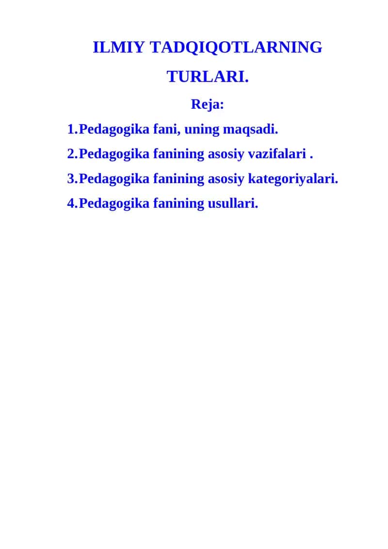 Pedagogika fanining asosiy kategoriyalari 1
