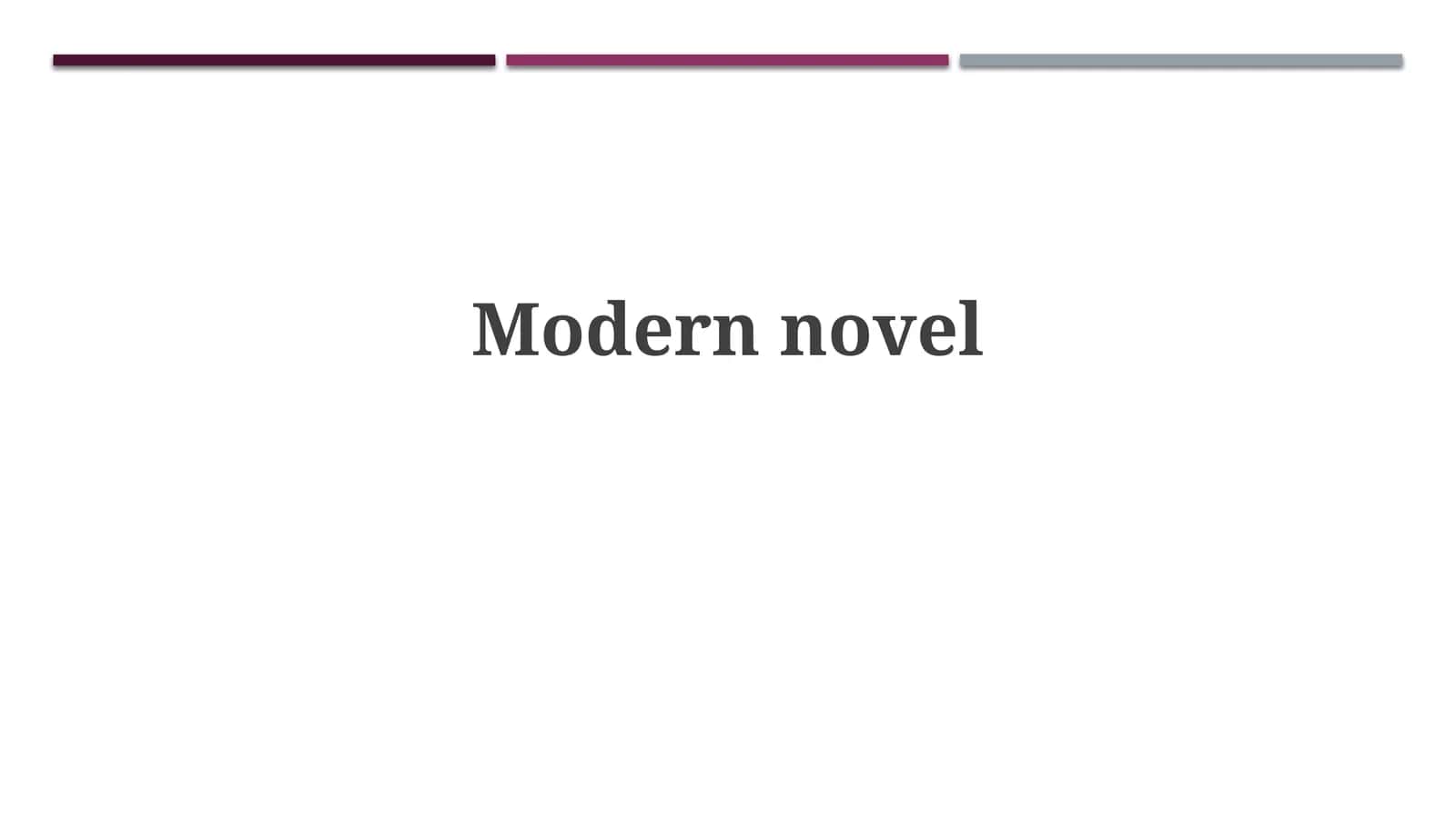 Modern novel 1