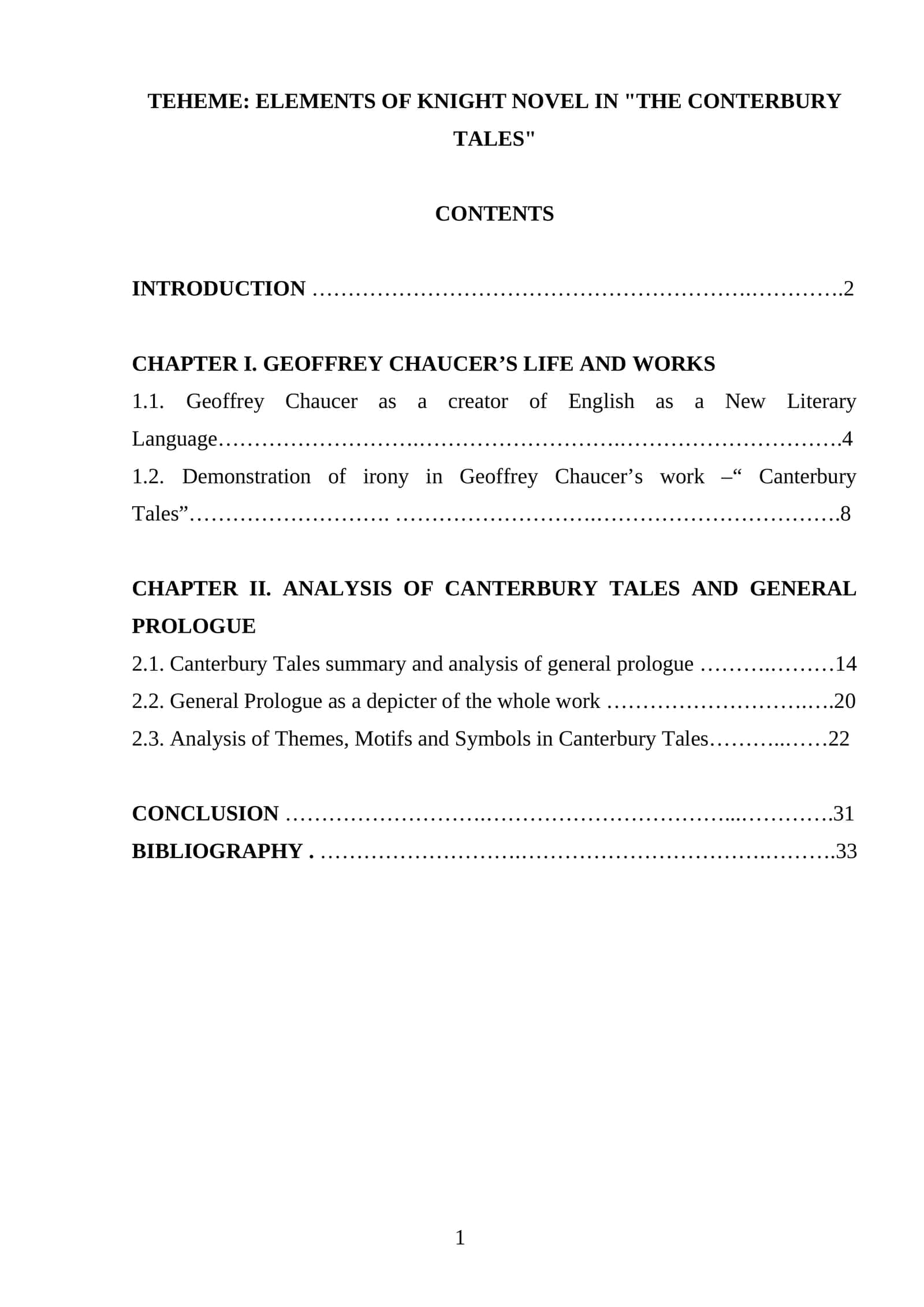 Elements of knight novel in The conterbury Tales 1