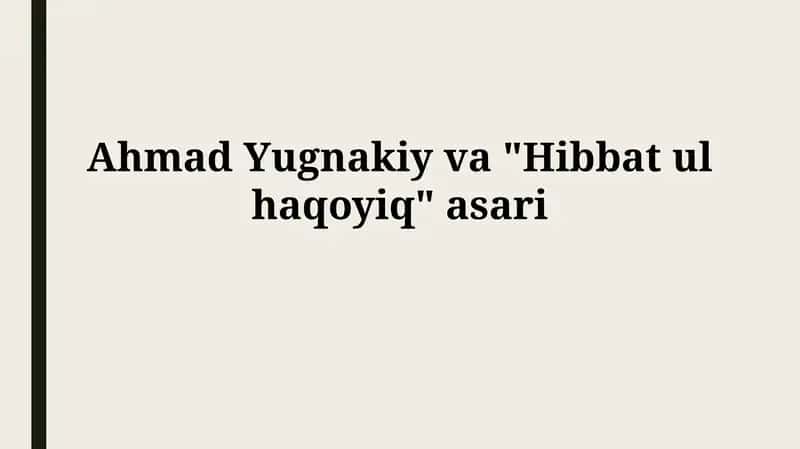 "Hibbat ul Haqoyiq" 1