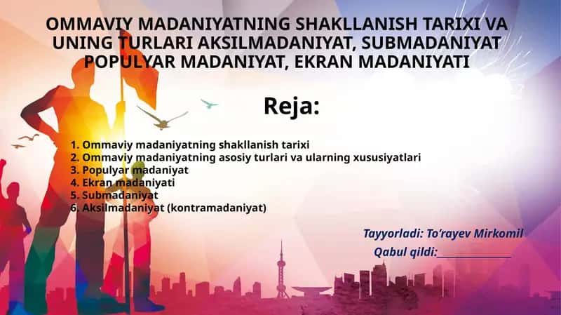 OMMAVIY MADANIYATNING SHAKLLANISH TARIXI VA UNING TURLARI 1
