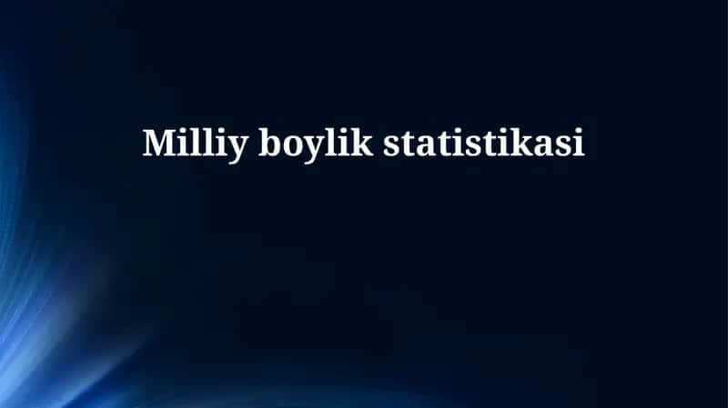 Milliy boylik statistikasi 1