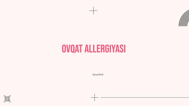 Ovqat allergiyasi 1