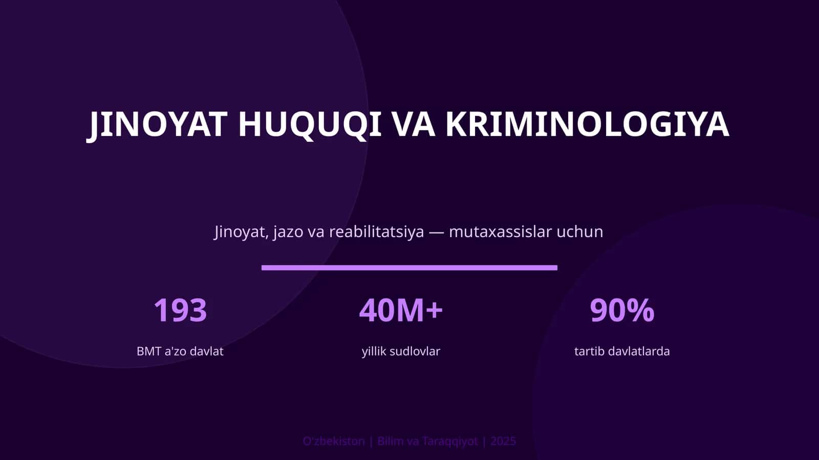 Jinoyat Huquqi va Kriminologiya 1