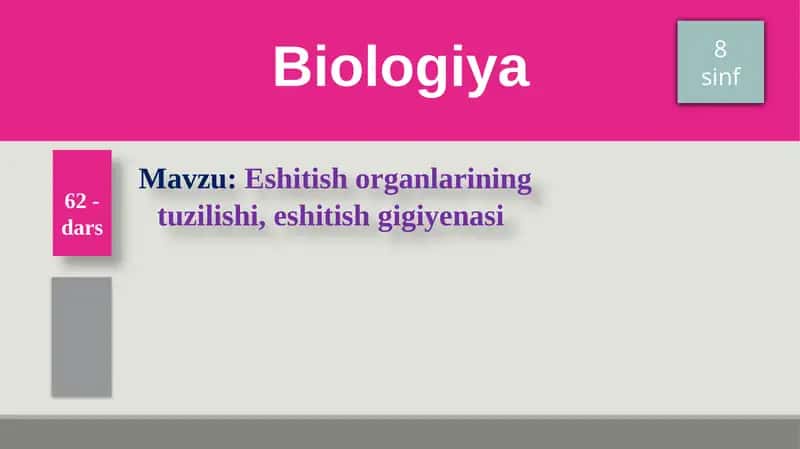 Eshitish organlarining tuzilishi 1