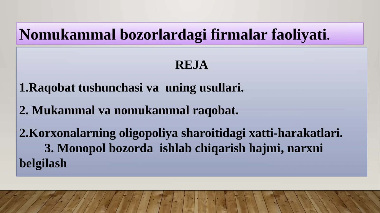 Nomukammal bozorlardagi firmalar faoliyati 1