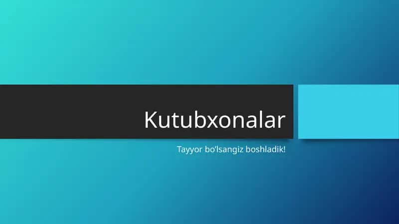 Kutubxonalar 1
