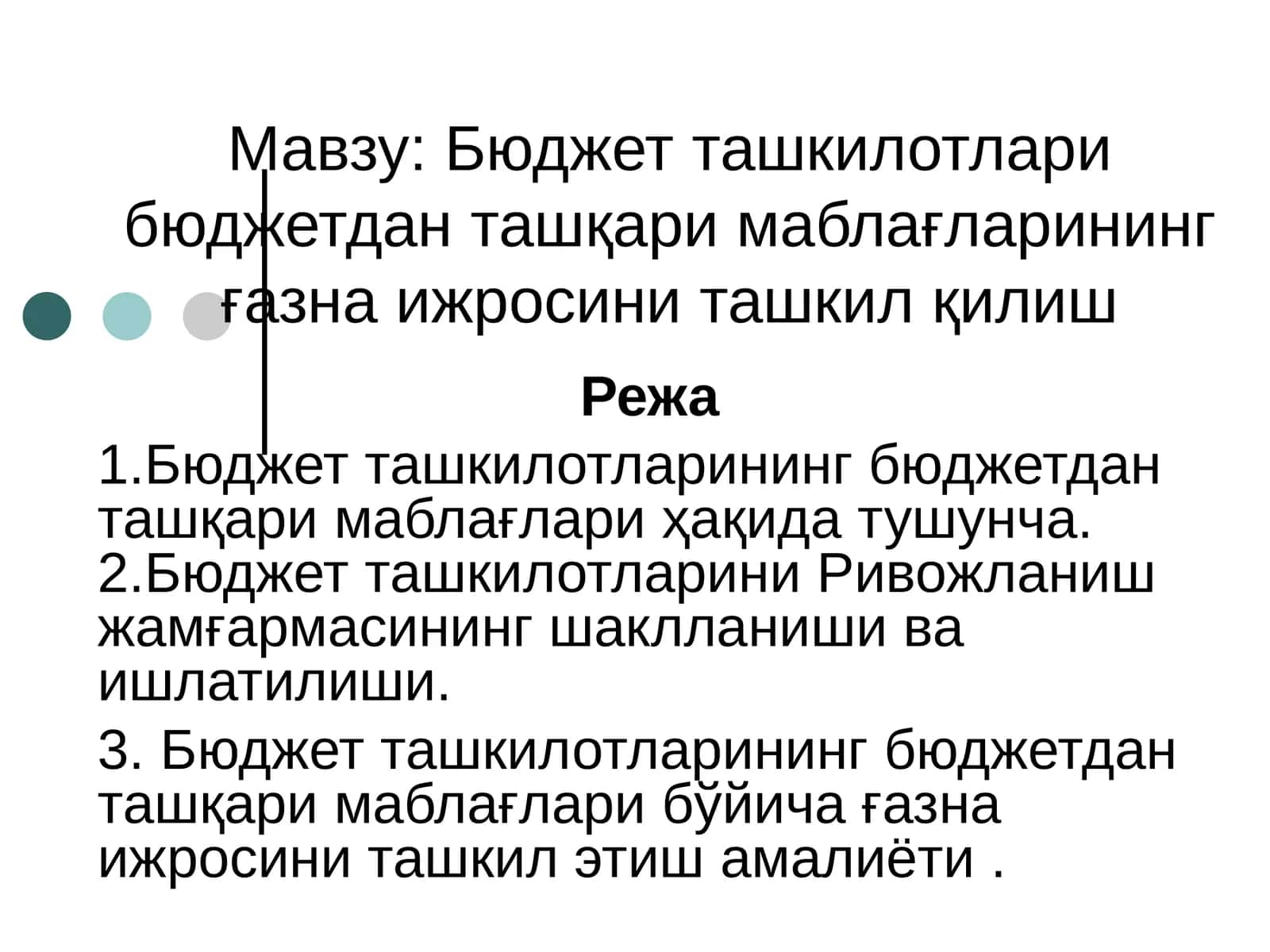 Бюджет ташкилотлари бюджетдан ташқари маблағларининг ғазна ижросини ташкил қилиш 1
