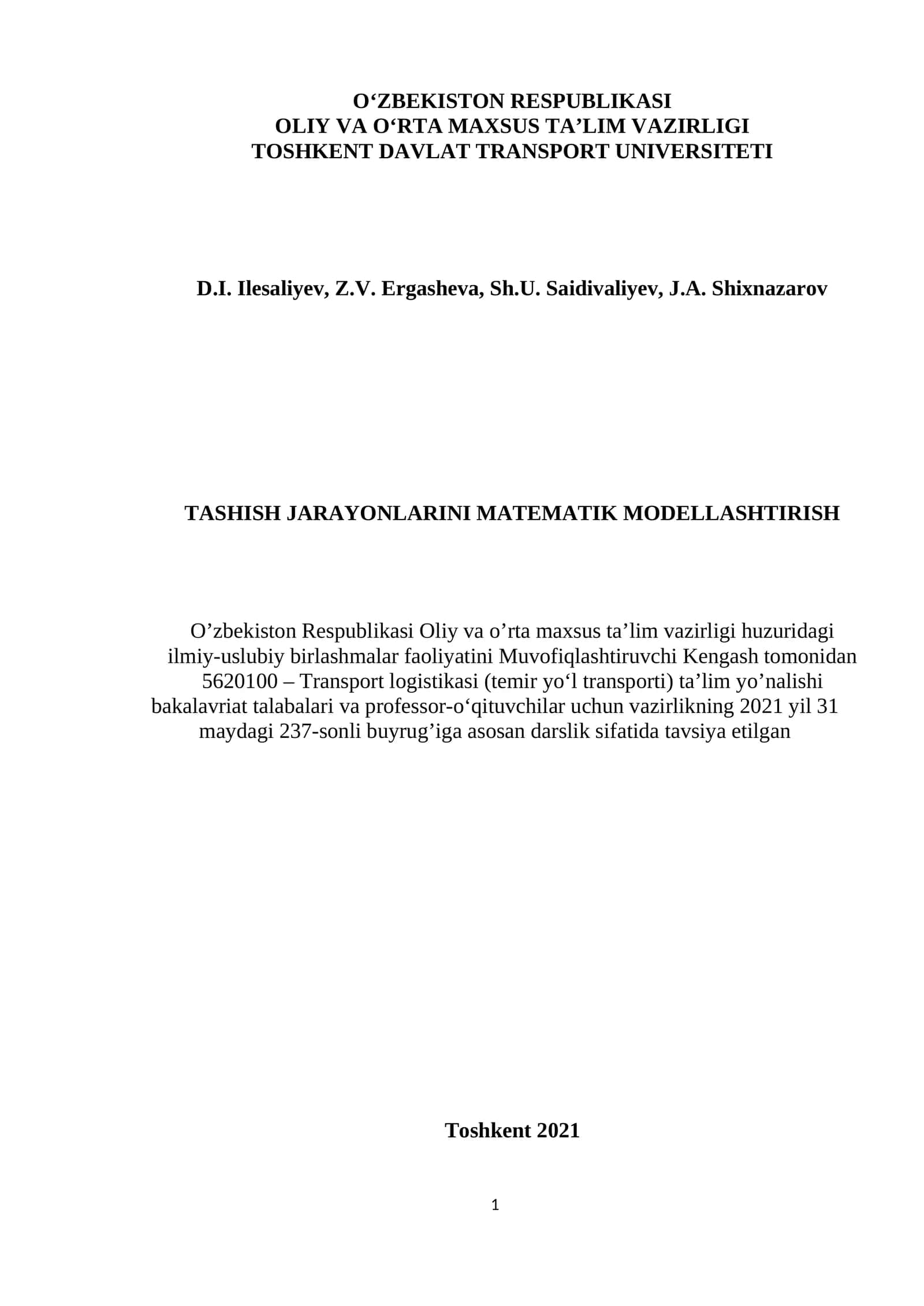 Transport logistikasi (temir yo‘l transporti) 1
