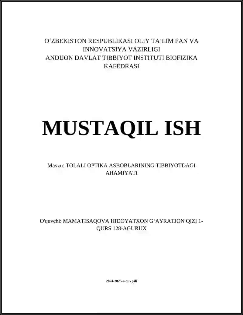 Tolali optika asoslari