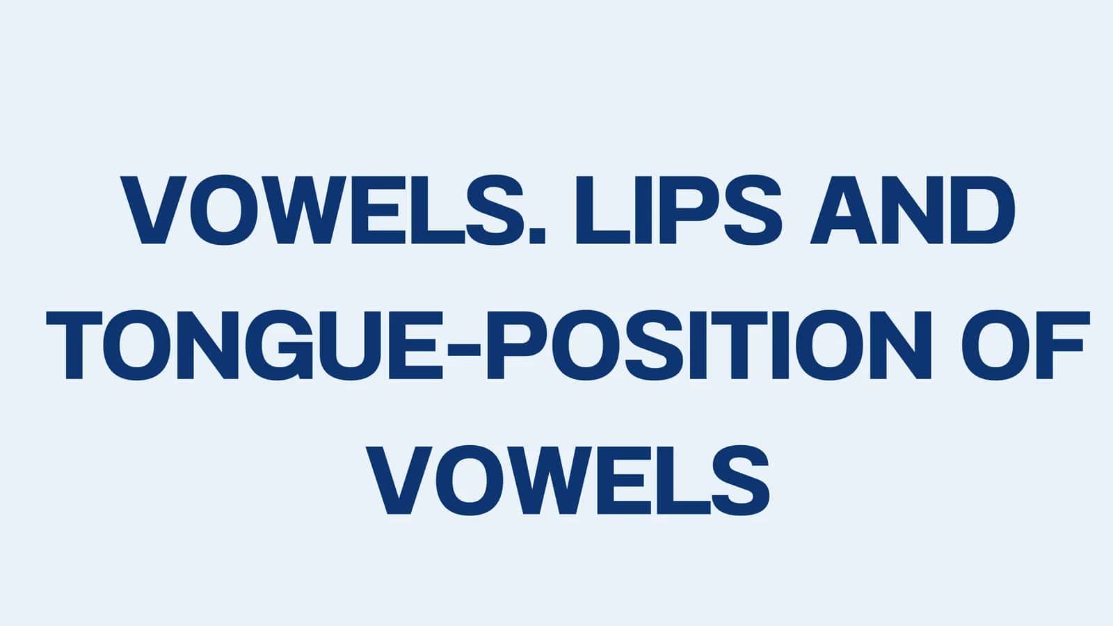 Vowels 1