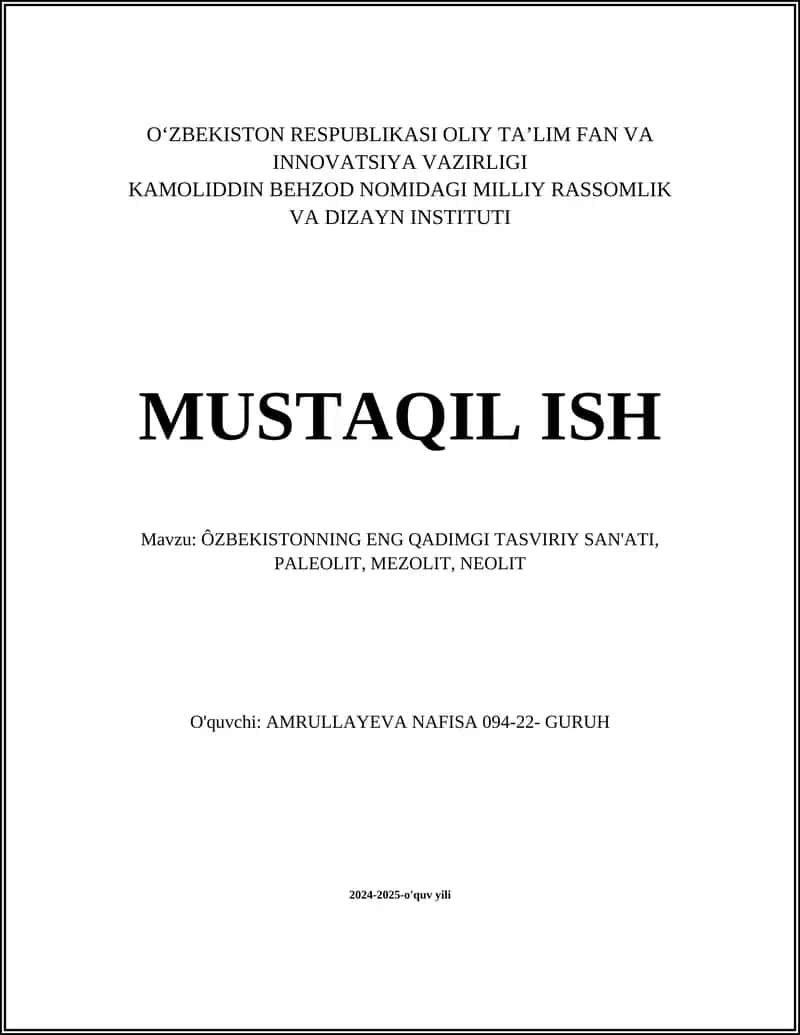 Qadimgi odamlarning san'ati 1