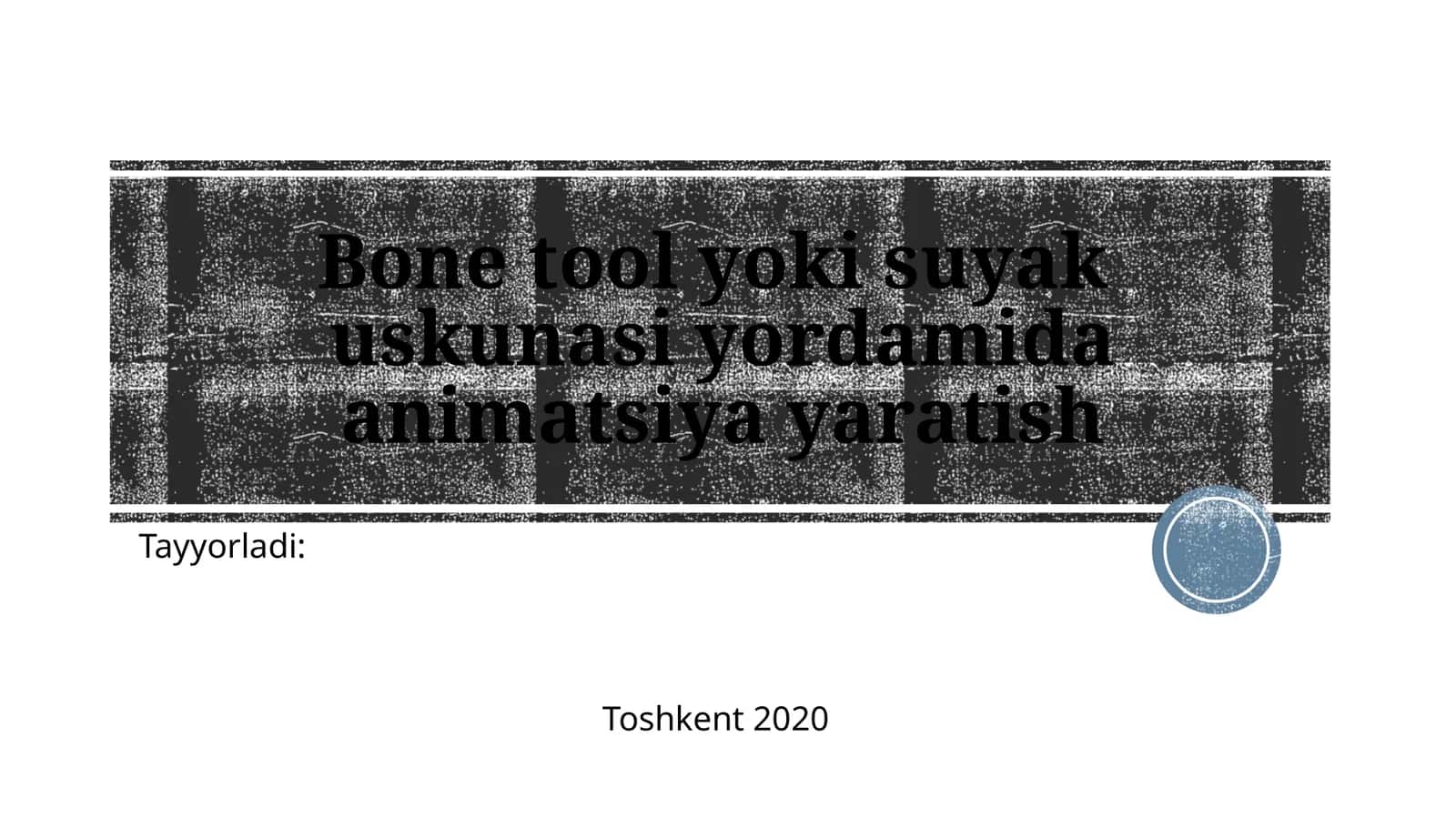Bone tool yoki suyakuskunasi yordamida animatsiya yaratish 1