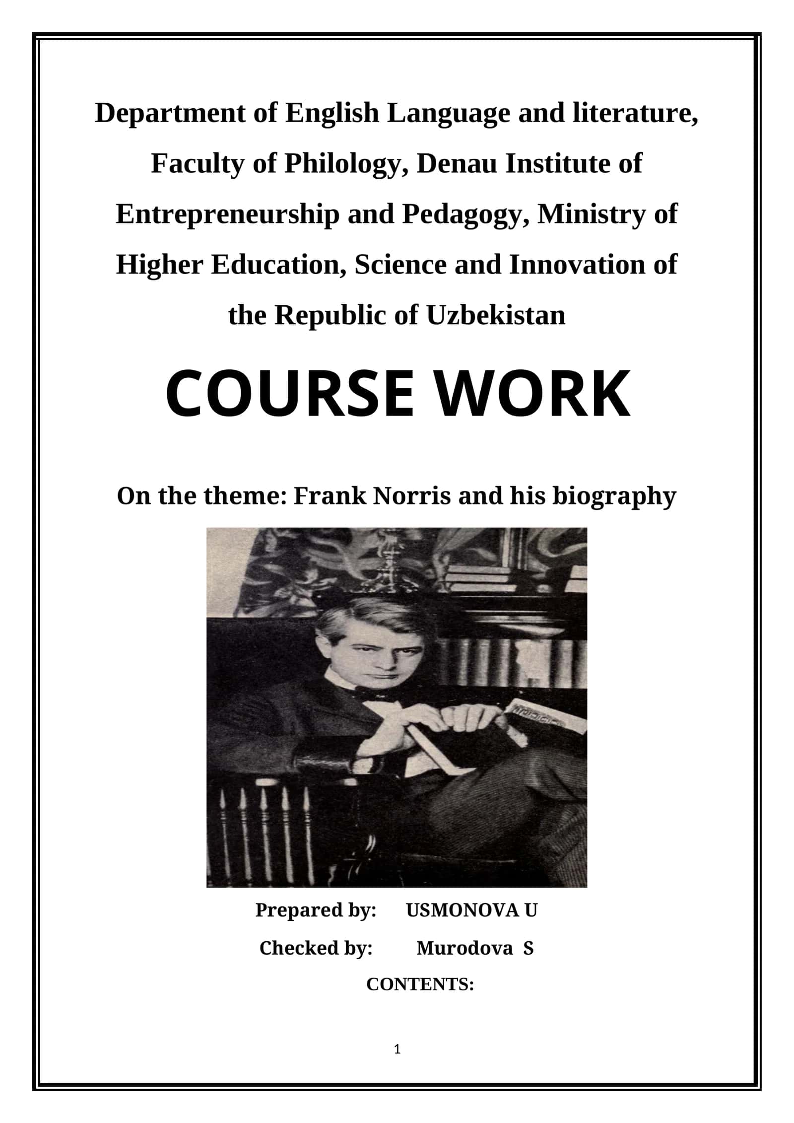 Frank Norris and his biography 1