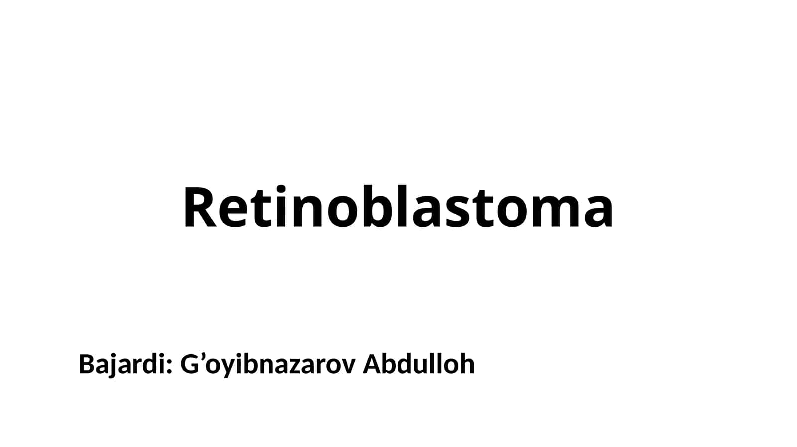 Retinoblastoma 1