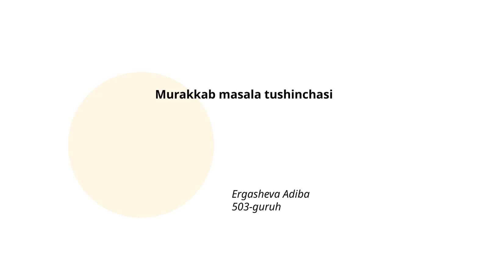Murakkab masala tushinchasi 1